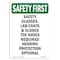 Signmission OSHA Sign, Glasses Lab Coats And Closed, 14in X 10in Rigid Plastic, 10" W, 14" H, Portrait OS-SF-P-1014-V-11304 - alternate 1